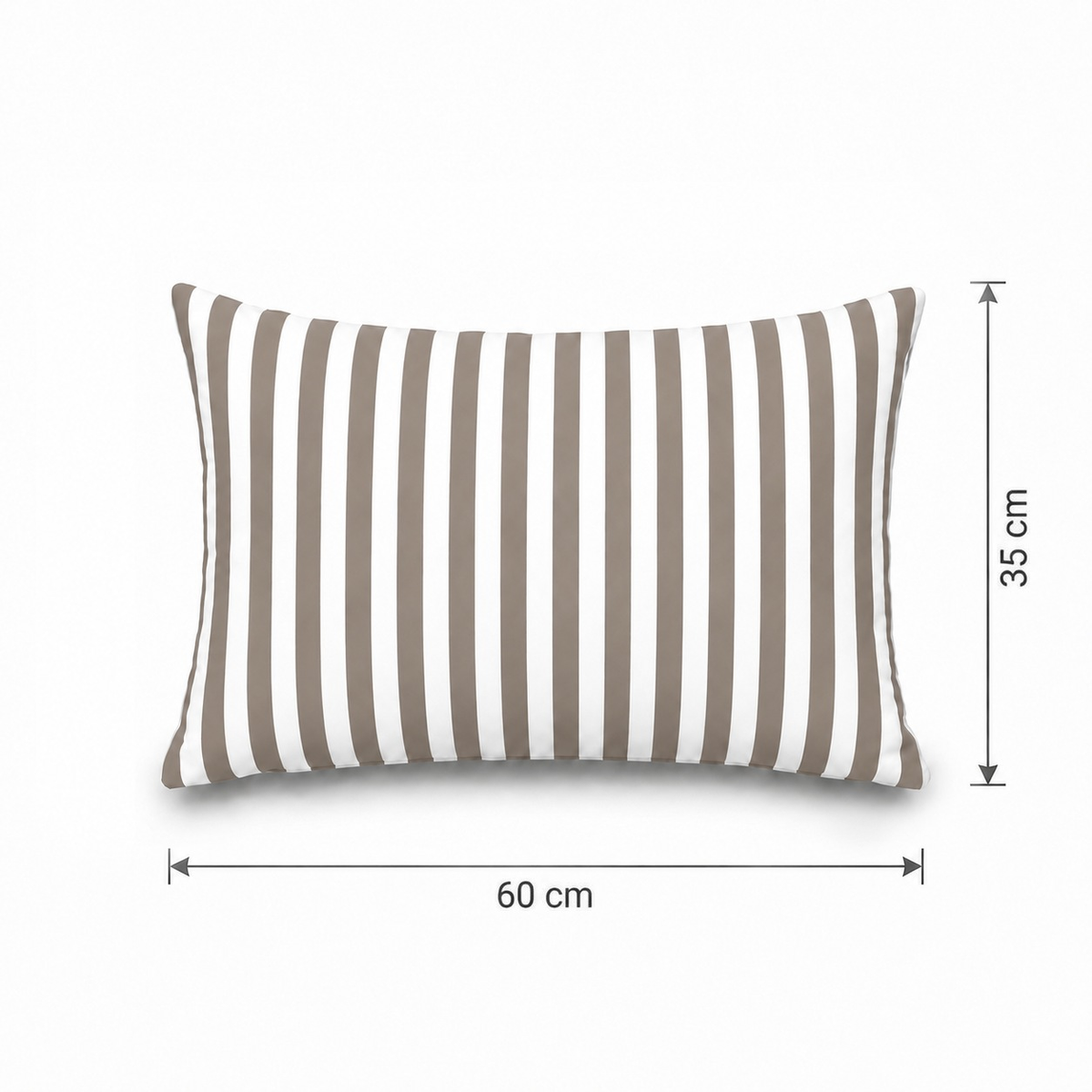 Lot de 2 Coussins d'Appoint Jardin 60x35 cm Rayure Beige - Premium 270g Déhoussable – esquema con medidas