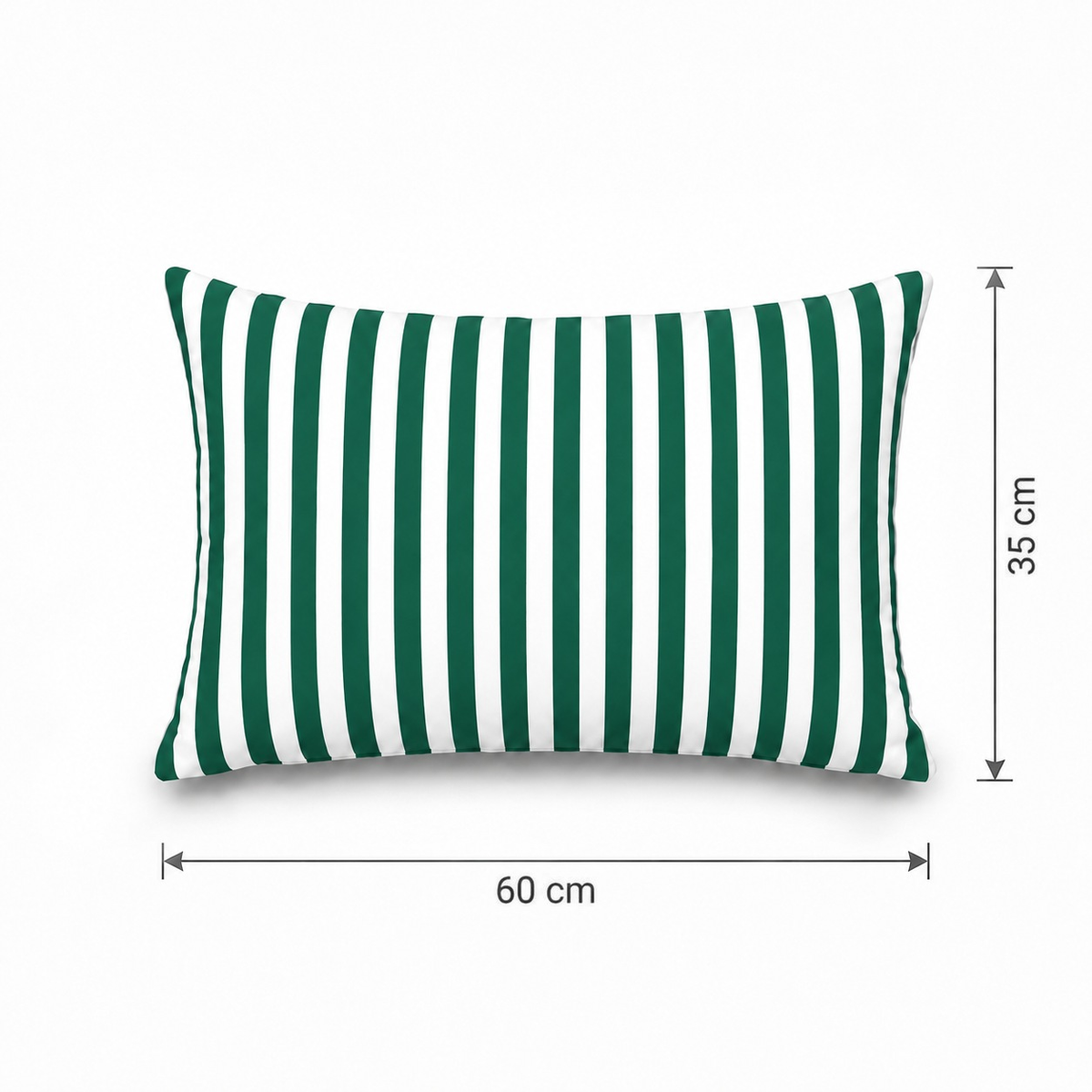 Lot de 2 Coussins d'Appoint Jardin 60x35 cm Rayure Verte - Premium 270g Déhoussable – esquema con medidas