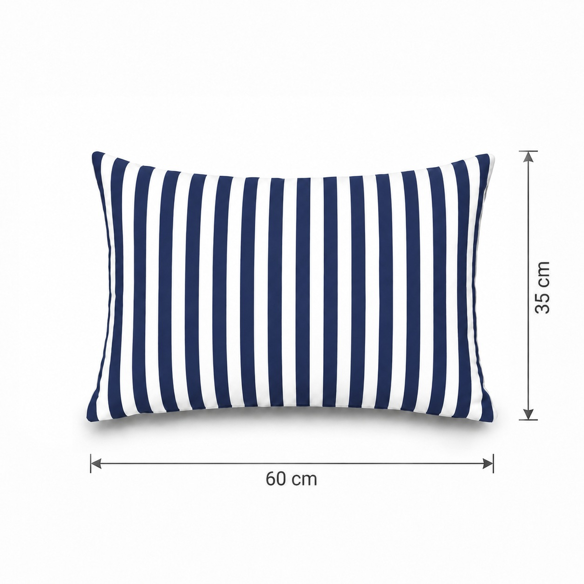 Lot de 2 Coussins d'Appoint Jardin 60x35 cm Rayure Bleu Marine - Premium 270g Déhoussable – esquema con medidas