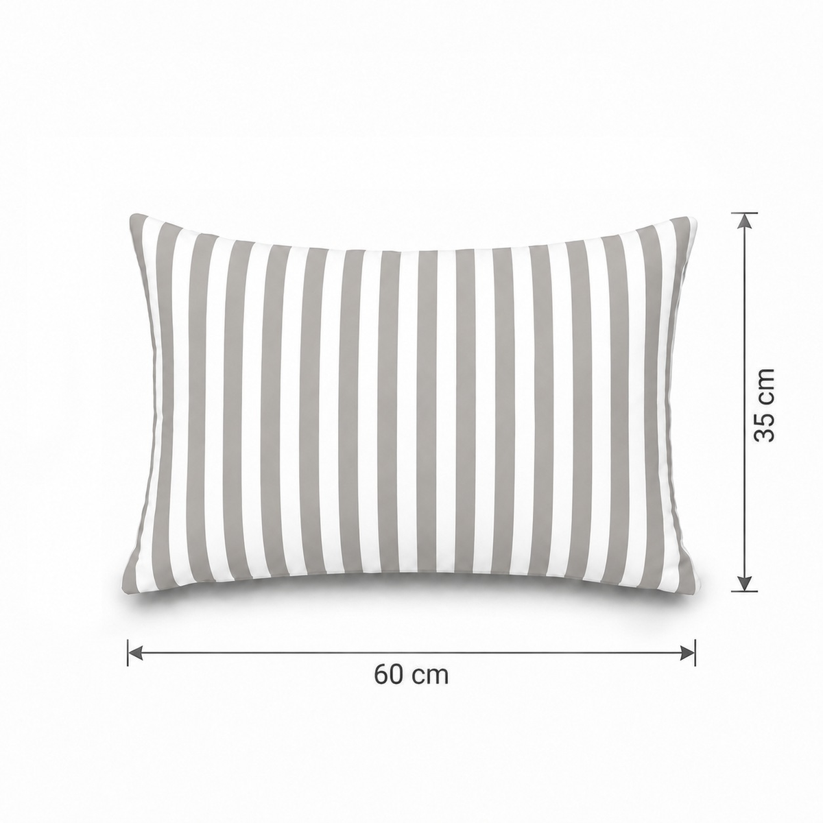 Lot de 2 Coussins d'Appoint Jardin 60x35 cm Rayure Gris Clair - Premium 270g Déhoussable – esquema con medidas