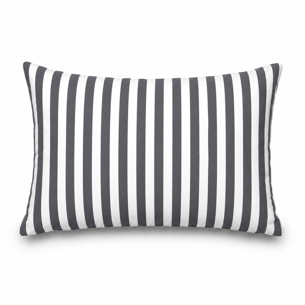 Lote de 2 Cojines Decorativos de Jardín 60x35 cm Rayas Gris Oscuro – foto 6