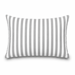 Lot de 2 Coussins d'Appoint Jardin 60x35 cm Rayure Gris Clair - Premium 270g Déhoussable