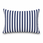 Lot de 2 Coussins d'Appoint Jardin 60x35 cm Rayure Bleu Marine - Premium 270g Déhoussable