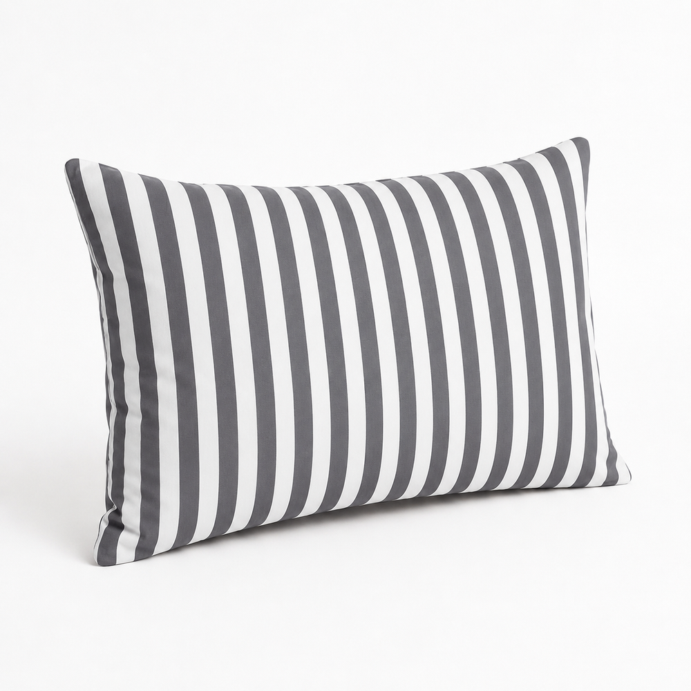 Lote de 2 Cojines Decorativos de Jardín 60x35 cm Rayas Gris Oscuro – foto 4