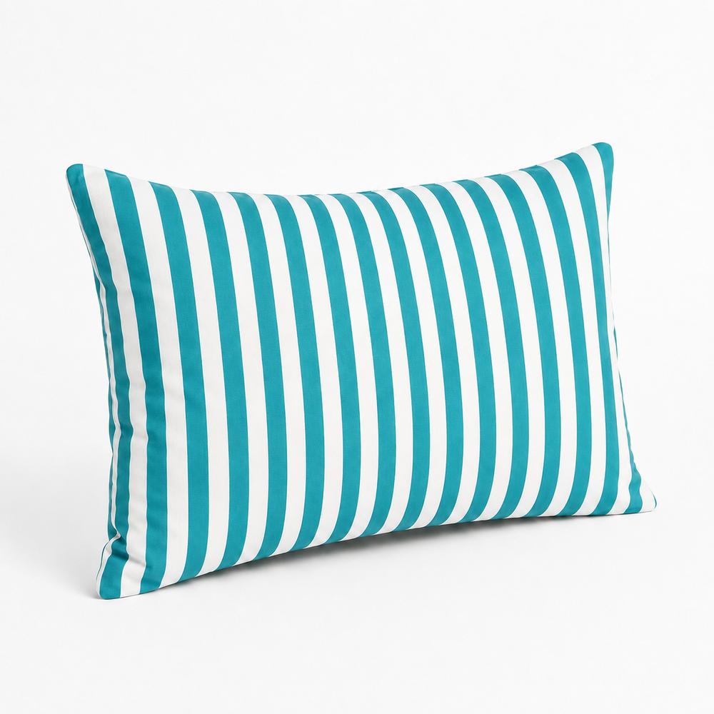 Lote de 2 Cojines Decorativos de Jardín 60x35 cm Rayas Turquesa – foto 6