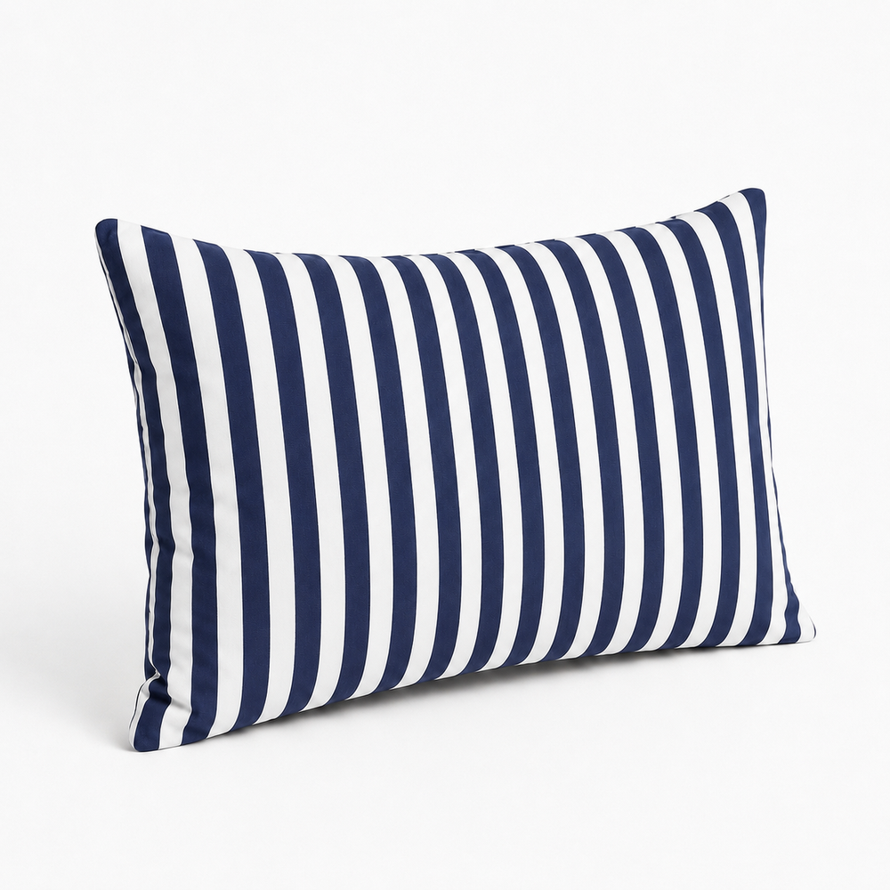 Lote de 2 Cojines Decorativos de Jardín 60x35 cm Rayas Azul Marino – foto 7