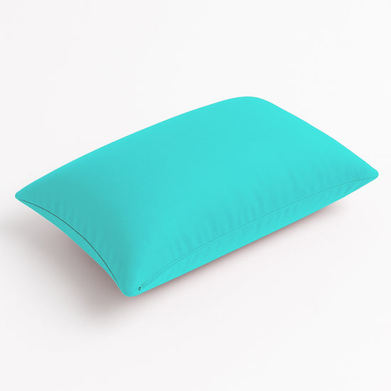 Coussin de décoration extérieur, déhoussable, lot de 2, 60x35cm - Bleu caraïbes - Deco-arts.fr