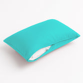 Coussin de décoration extérieur, déhoussable, lot de 2, 60x35cm - Bleu caraïbes - Deco-arts.fr