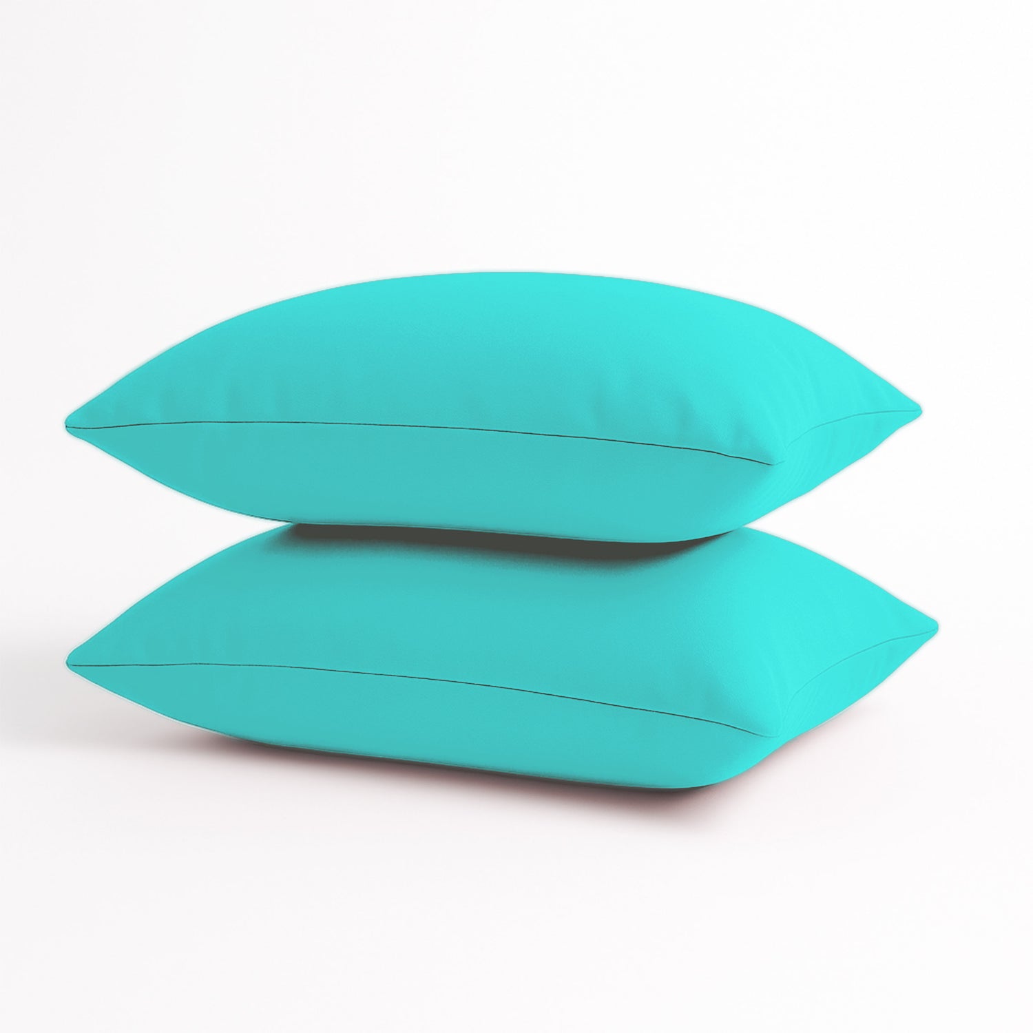 Coussin de décoration extérieur, déhoussable, lot de 2, 60x35cm - Bleu caraïbes - Deco-arts.fr
