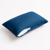 Coussin de décoration extérieur, déhoussable, lot de 2, 60x35cm - Bleu pétrole - Deco-arts.fr