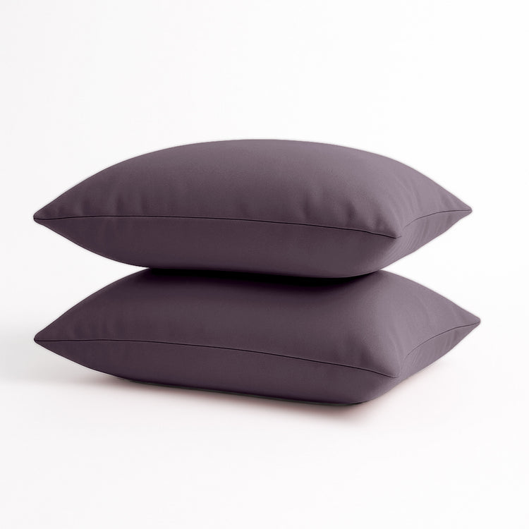 Coussin de décoration extérieur, déhoussable, lot de 2, 60x35cm - Gris carbone - Deco-arts.fr