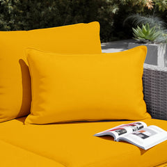 Lot de 2 Coussins d'Appoint 60x35 Jaune - Déco Jardin & Déhoussable