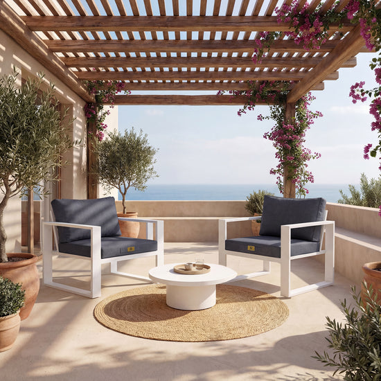 Ensemble Coussins Fauteuil 60x60 Gris Chiné - vue principale