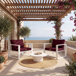 Ensemble Coussins Fauteuil 60x60 Prune - vue principale