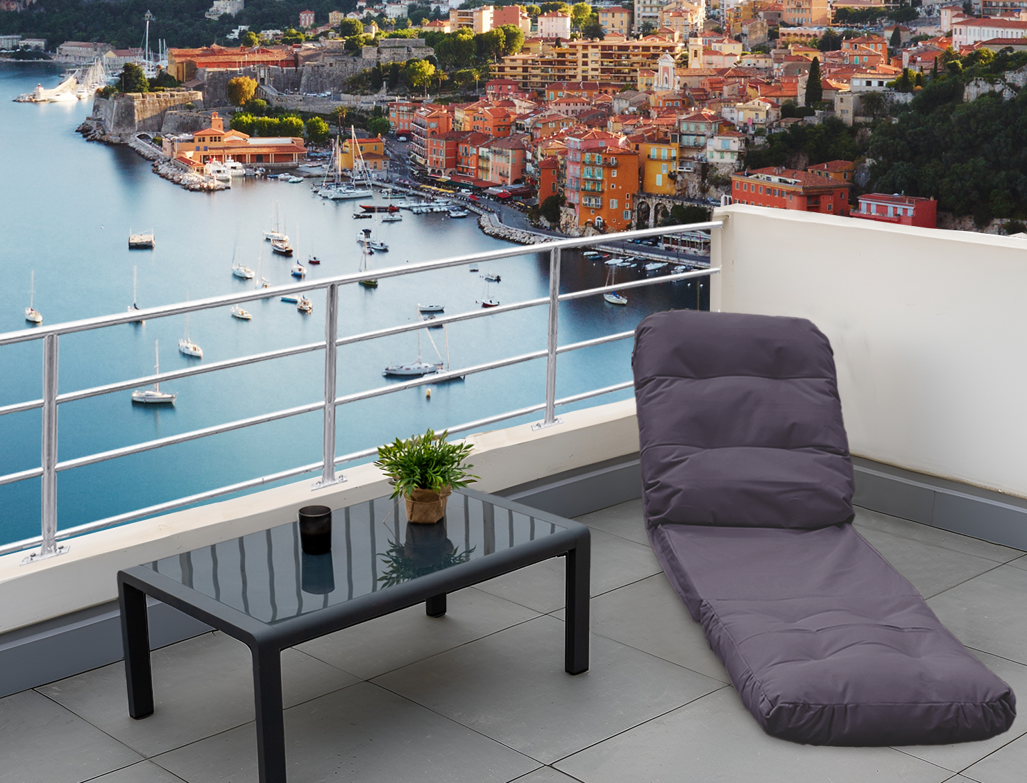 Fauteuil Convertible avec Dossier Réglable à 6 Positions Gris foncé - Deco-arts.fr