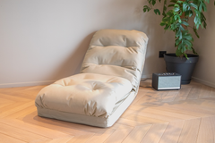 Sillón Convertible con Respaldo Regulable en 6 Posiciones Beige