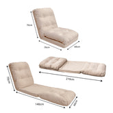 Fauteuil Convertible avec Dossier Réglable à 6 Positions Beige - Deco-arts.fr