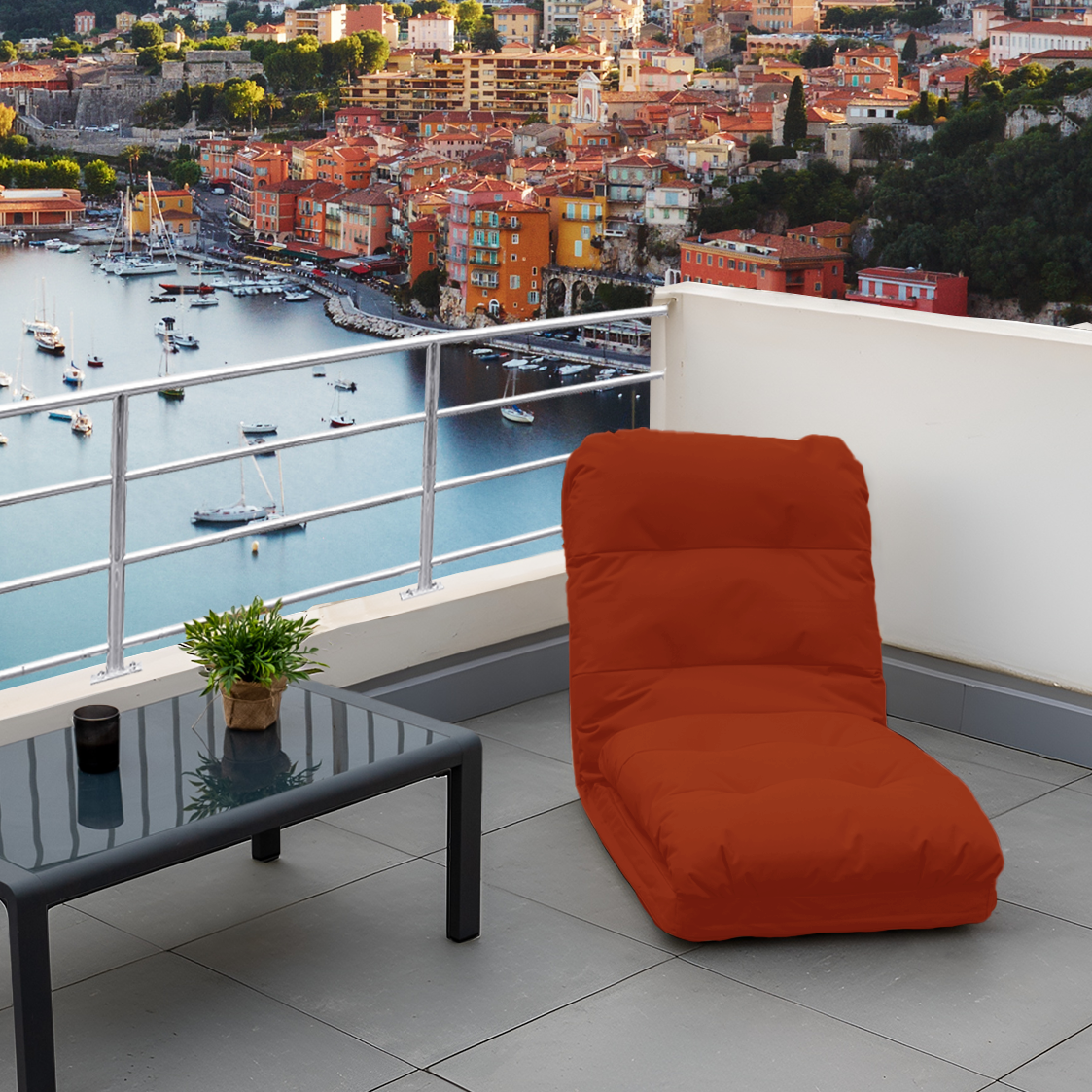 Fauteuil Convertible avec Dossier Réglable à 6 Positions Terracotta - Deco-arts.fr