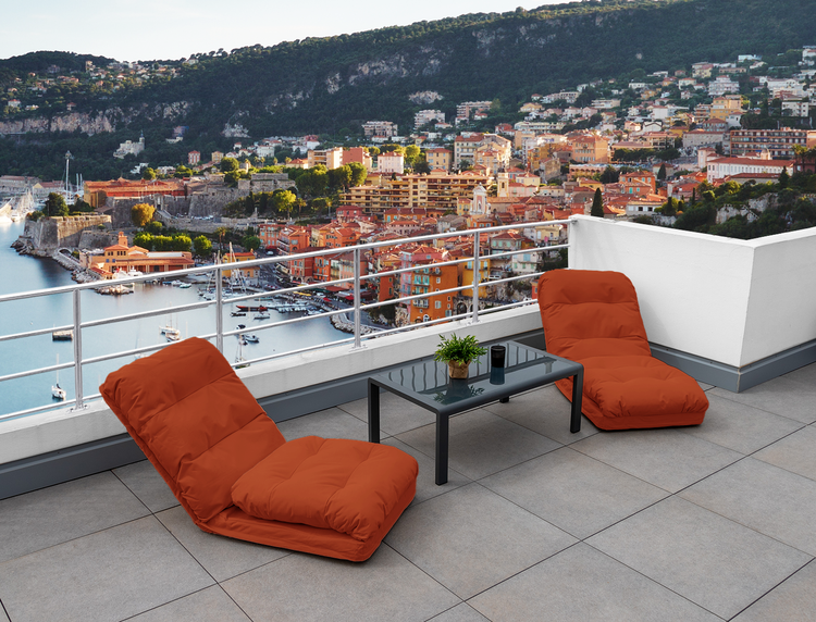 Fauteuil Convertible avec Dossier Réglable à 6 Positions Terracotta - Deco-arts.fr