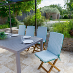 Lot de 4 Coussins pour chaises 95 x 40 cm motif Éventails Verts - Deco-arts.fr