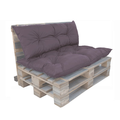 Coussins palette gris carbone 120x80 pour fauteuils et canapés, imperméables et anti-UV, assise et dossier, Deco-arts.fr