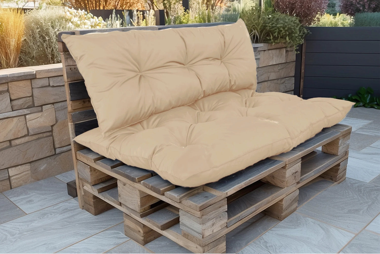 Coussins pour Palette Imperméable & Anti-UV Essentiel 120x80 Beige - Deco-arts.fr