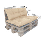 Coussins pour Palette Imperméable & Anti-UV Essentiel 120x80 Beige - Deco-arts.fr