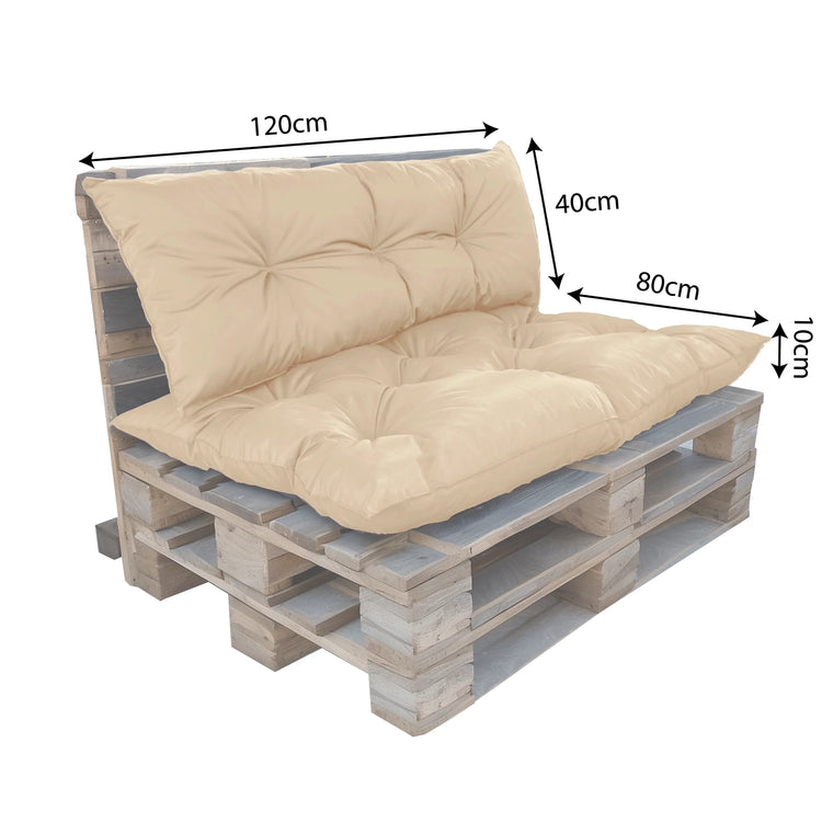 Coussins pour Palette Imperméable & Anti-UV Essentiel 120x80 Beige - Deco-arts.fr