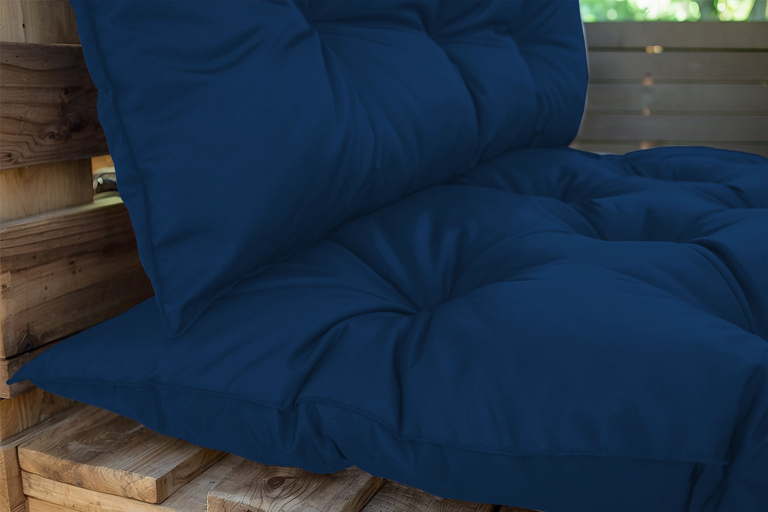 Coussins pour Palette Imperméable & Anti-UV Essentiel 120x80 Bleu pétrole - Deco-arts.fr