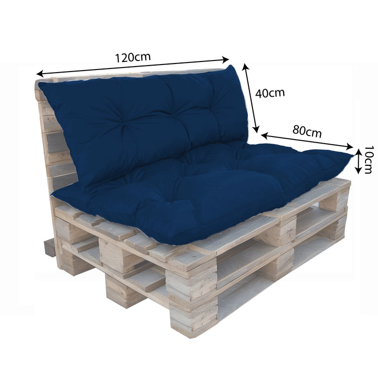 Coussins pour Palette Imperméable & Anti-UV Essentiel 120x80 Bleu pétrole - Deco-arts.fr