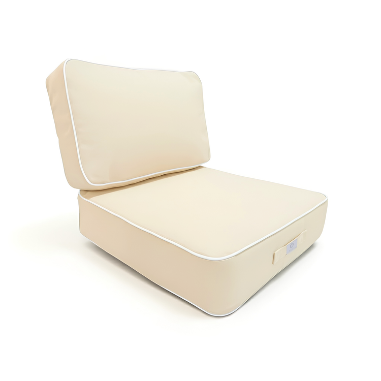 Coussins pour salon de jardin premium déhoussables - 50x50cm - Jaune Beurre - Déco Arts