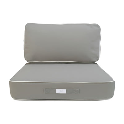 Coussins pour salon de jardin premium déhoussable 50x50cm - Gris clair - Déco Arts