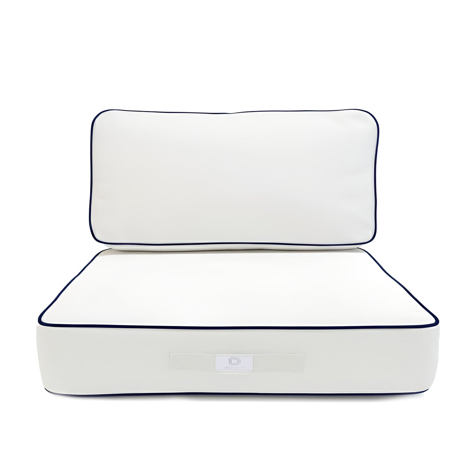 Coussins pour salon de jardin premium déhoussable 50x50cm - Blanc - Déco Arts