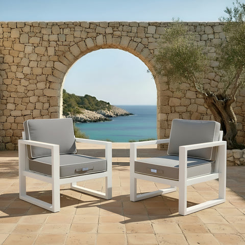 Coussins pour salon de jardin premium déhoussable 50x50cm - Gris clair