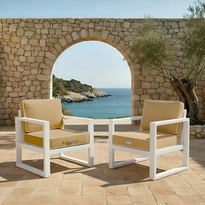 Ensemble de coussins pour fauteuils et canapés, 50x50 cm, design moka avec passepoil, épaisseur 12 cm, Deco-arts.fr