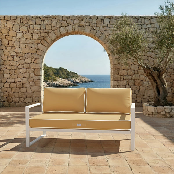 Ensemble de coussins pour fauteuils et canapés Deco-arts.fr, 100x50 cm, moka, comprenant 1 assise et 2 dossiers épaissis 12cm avec passepoil