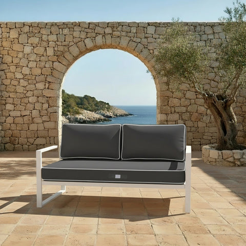 Coussins pour salon de jardin premium déhoussable 100x50cm - Gris foncé