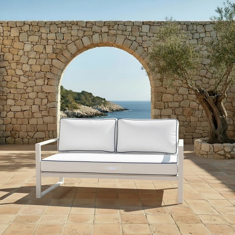 Coussins pour salon de jardin déhoussable premium 120x60cm - Blanc - Déco Arts