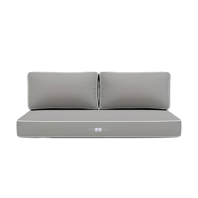 Ensemble de coussins pour fauteuils et canapés, gris clair, 120x60 cm, épais 12 cm, avec passepoil, deco-arts.fr