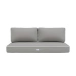 Ensemble de coussins gris clair pour fauteuils et canapés, 1 assise et 2 dossiers épais 12cm avec passepoil, Deco-arts.fr