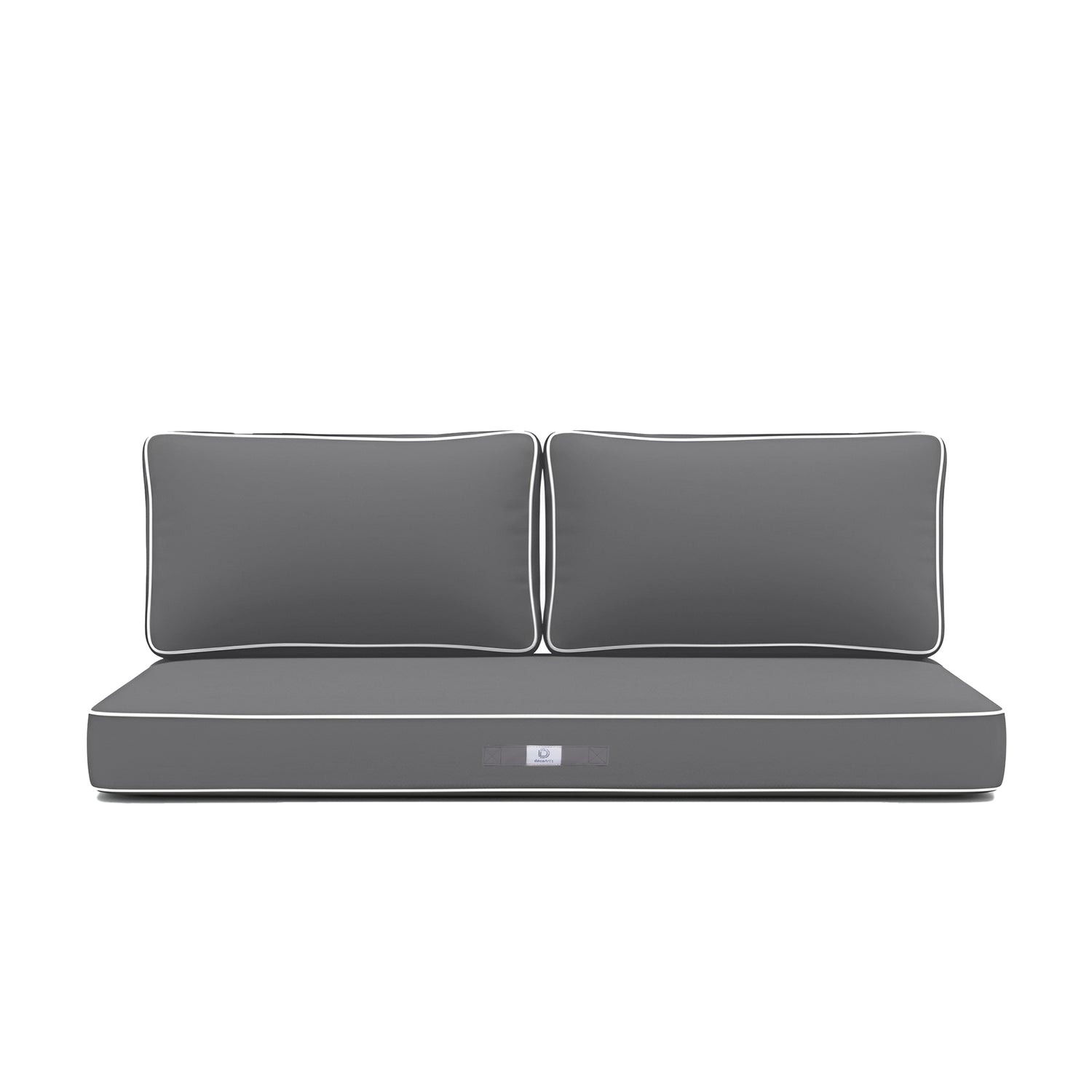 Coussins pour salon de jardin déhoussable premium 120x60cm - Gris foncé - Déco Arts