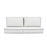 Coussins pour salon de jardin premium déhoussable 100x50cm - Blanc - Déco Arts