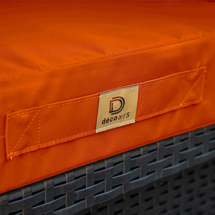 Coussin pour salon de jardin déhoussable 60x60cm Orange - Deco-arts.fr