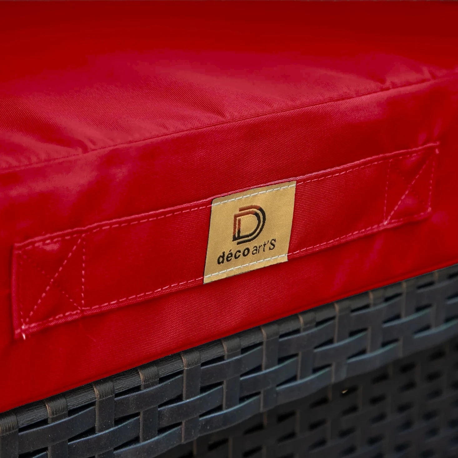 Coussin pour salon de jardin déhoussable 60x60cm Rouge - Deco-arts.fr
