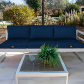 Coussins pour salon de jardin déhoussable 60x60cm Bleu pétrole - Deco-arts.fr