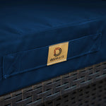 Ensemble de coussins pour salon de jardin en bleu pétrole, déhoussables et anti-UV, pour fauteuils et canapés, 60x60 cm.