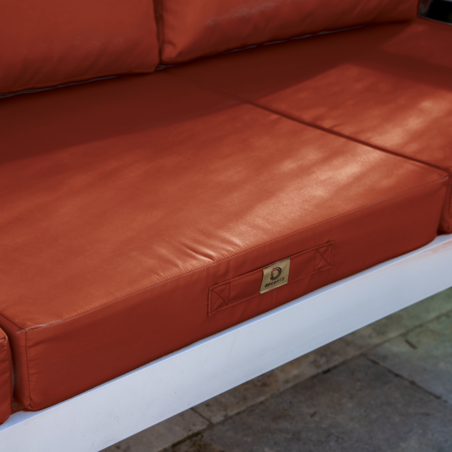 Coussins pour salon de jardin déhoussable 60x60cm Terracotta - Deco-arts.fr