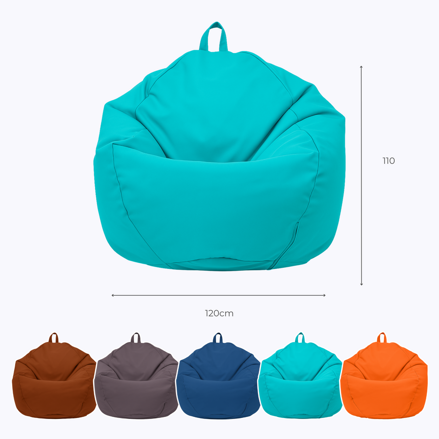 Pouf Poire XL 110x120 Bleu Caraïbes – dimensions