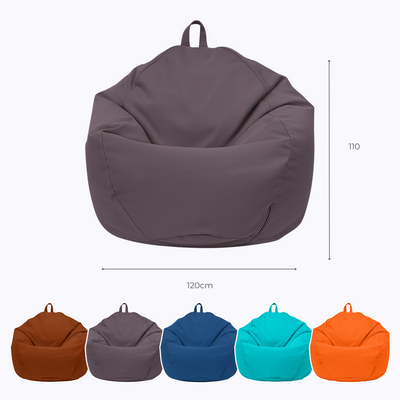 Pouf poire extérieur Déco Arts XL 110x120 cm gris carbone, déhoussable, imperméable avec garniture de billes.