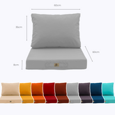 Coussins pour salon de jardin déhoussable 60x60cm Gris galet - Deco-arts.fr
